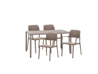 Arredo giardino Tavolo cube 140 x 80 con 4 poltroncine bora tortora Nardi a prezzo scontato