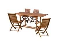 Tavolo da giardino Cosma outdoor living Rettangolare 120/160 con 4 sedie Iris A PREZZI OUTLET