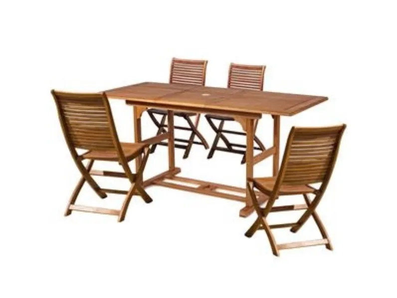 Tavolo da giardino Cosma outdoor living Rettangolare 120/160 con 4 sedie Iris A PREZZI OUTLET