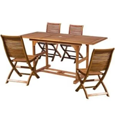 Tavolo da giardino Cosma outdoor living Rettangolare 120/160 con 4 sedie Iris A PREZZI OUTLET