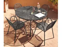 Tavolo da giardino Emu Cambi 106 cm grigio antico con 4 poltroncine ronda A PREZZI OUTLET
