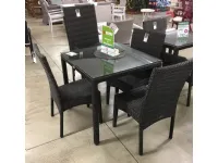Tavolo per l'esterno Delta 80 cm con 4 poltroncine antalys a marchio Emu a prezzo ribassato