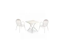 Arredo Giardino Emu Tavolo pigalle pieghevole 76x76 bianco con 2 poltroncine ronda a prezzo ribassato