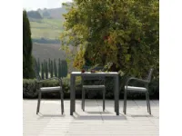 Arredo giardino Tavolo quatris 70x70 con 2 poltroncina alice grigio antico Vermobil a prezzo scontato