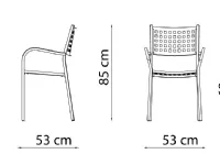 Tavolo quatris 70x70 con 2 poltroncina alice grigio antico Vermobil: Arredo Giardino a prezzo Outlet