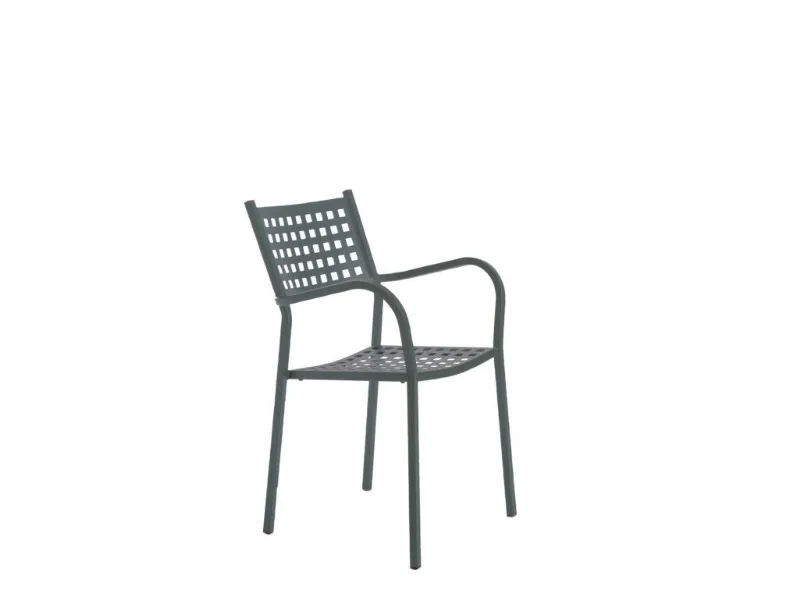 Arredo giardino Tavolo quatris 70x70 con 2 poltroncina alice grigio antico Vermobil a prezzo ribassato
