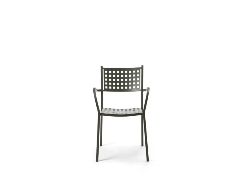 Arredo giardino Tavolo quatris 70x70 con 2 poltroncina alice grigio antico Vermobil a prezzo ribassato