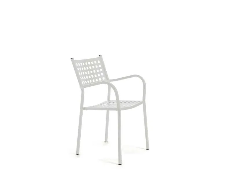 Mobile giardino Tavolo quatris 80 x 80 bianco con 2 poltroncina alice di Vermobil con forte sconto