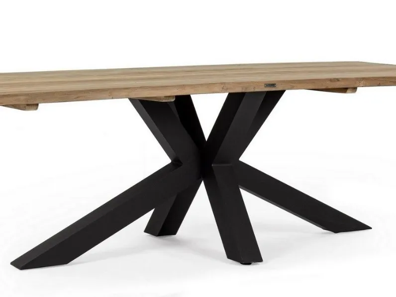 Mobile giardino Tavolo ramsey 240x100 in teak riciclato antracite - bizzotto di Bizzotto a prezzi convenienti