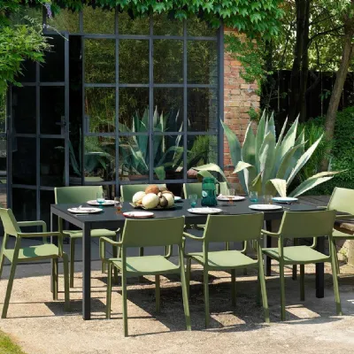 Arredo Giardino Tavolo rio 210 ext con sedie trill armchair Nardi OFFERTA OUTLET