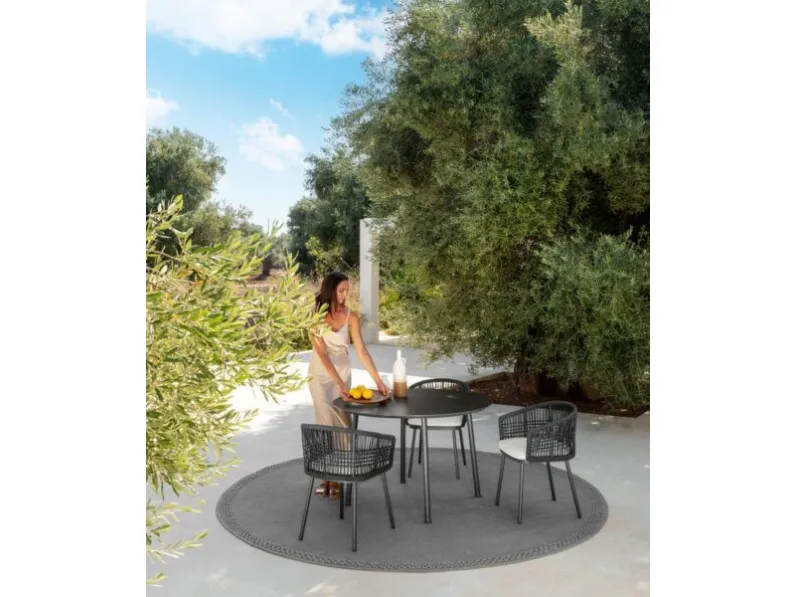 Arredo Giardino Tavolo tondo slam rope + 4 poltrone  Talenti a prezzo scontato