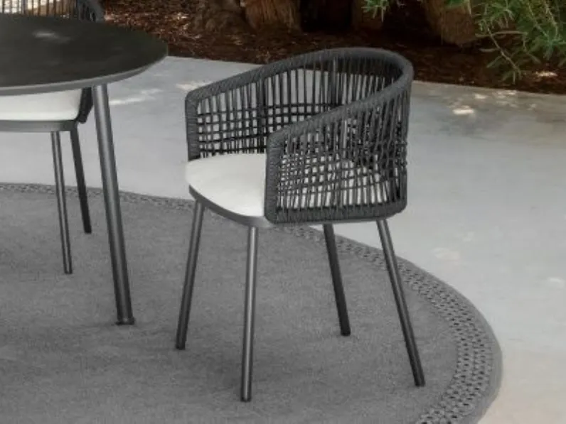 Arredo Giardino Tavolo tondo slam rope + 4 poltrone  Talenti a prezzo scontato