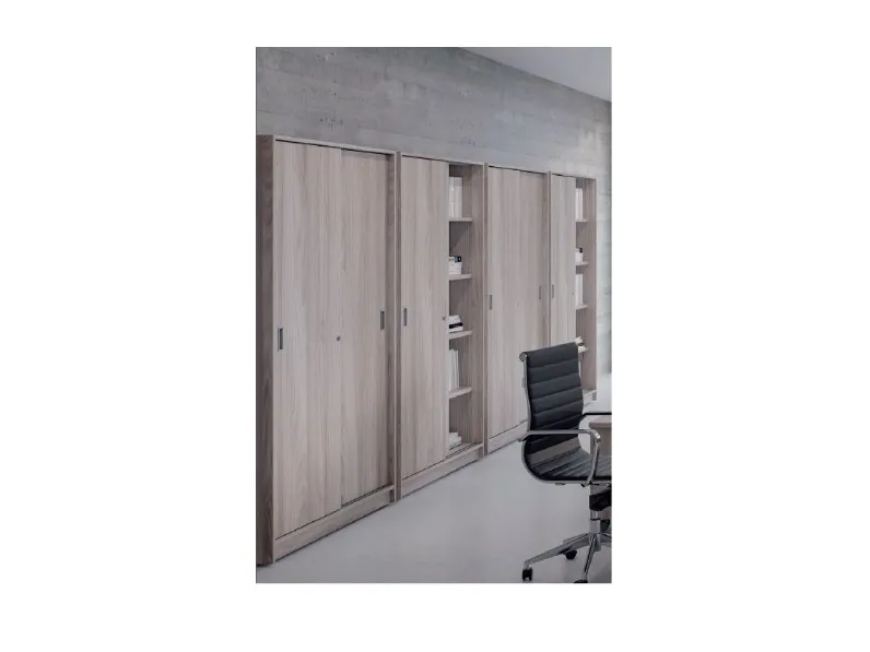 Armadio in legno Mobile armadio ante scorrevoli per ufficio Flycom con forte sconto