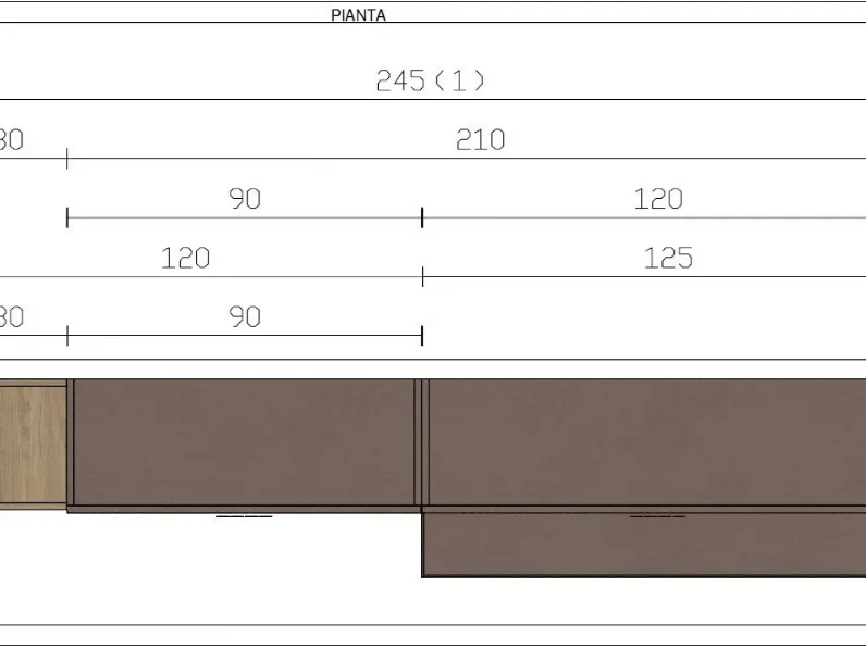 Mobile per ufficio modello Parete studio in legno ad un prezzo speciale