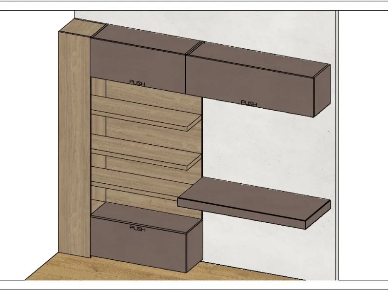 Mobile per ufficio modello Parete studio in legno ad un prezzo speciale