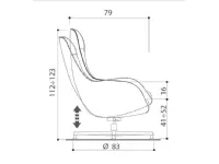 Poltrona da ufficio in ecopelle Truka girevole base alluminio Las mobili con forte sconto