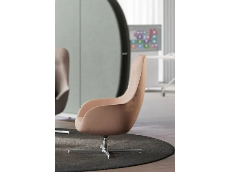 Sedia direzionale in ecopelle Truka girevole base alluminio Las mobili in offerta