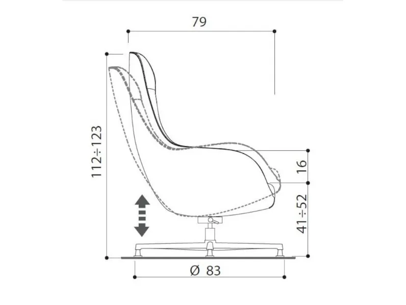 Poltrona da ufficio in ecopelle Truka girevole base alluminio Las mobili con forte sconto