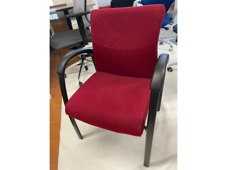 Sedia direzionale in altro Deko rosso bordo Deas con forte sconto