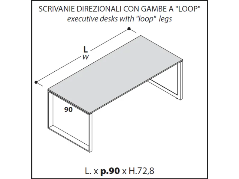 Scrivania direzionale 5th element in legno Las mobili in Offerta Outlet