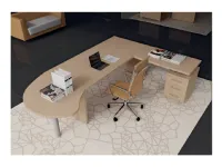 Scrivania direzionale in legno Con allungo plano e sedia Flycom con forte sconto