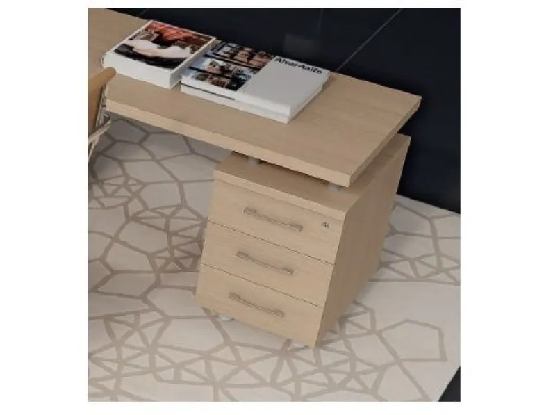 Scrivania direzionale in legno Con allungo plano e sedia Flycom con forte sconto