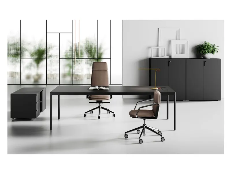 Scrivania direzionale modello Fil rouge - ufficio completo in legno ad un prezzo vantaggioso