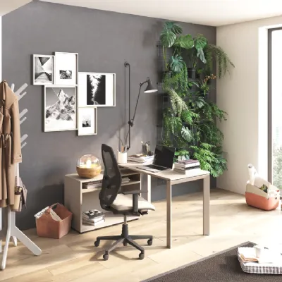 Scrivania direzionale in legno Andrea - postazione home officecon sedia a marchio Las mobili a prezzi convenienti