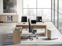 Scrivania direzionale modello Delta - composizione ufficio completo in legno ad un prezzo speciale