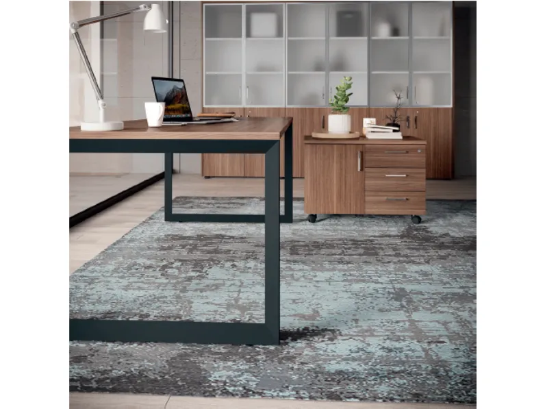 Scrivania direzionale in legno E ufficio completo stratos plus  a marchio Flycom con forte sconto