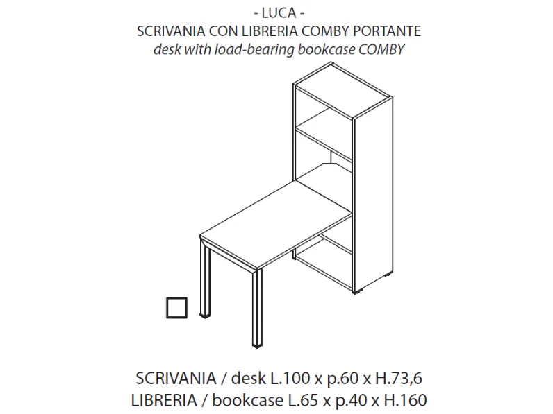 Scrivania direzionale in legno Luca - postazione home office con sedia Las mobili a prezzi convenienti