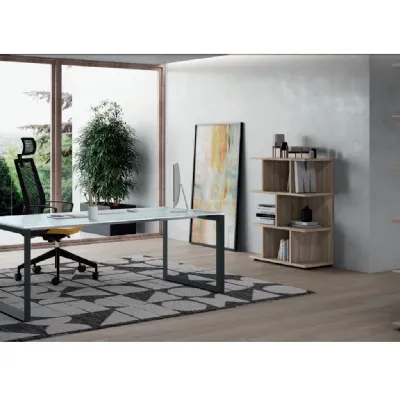 Scrivania direzionale modello E ufficio completo stratos plus in vetro ad un prezzo speciale