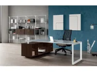 Scrivania direzionale in vetro Postazione ufficio completa stratos plus Flycom a prezzi convenienti