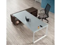 Scrivania direzionale in vetro Postazione ufficio completa stratos plus Flycom a prezzi convenienti