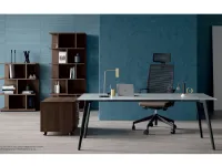 Scrivania direzionale in vetro - ufficio completo rhea  a marchio Flycom con forte sconto