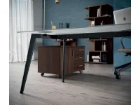 Scrivania direzionale in vetro - ufficio completo rhea  a marchio Flycom con forte sconto