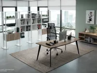 Scrivania direzionale in legno Postazione ufficio completo rhea Flycom a prezzi outlet