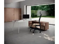 Scrivania direzionale in legno Ufficio completo  a marchio Flycom a prezzi outlet