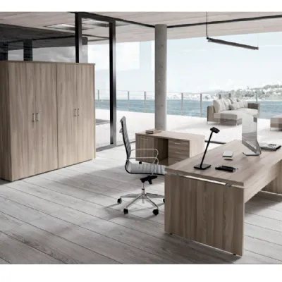 Scrivania direzionale Ufficio completo  in legno Flycom a prezzo Outlet