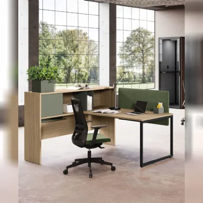 Scrivania operativa modello Postazione operativa sigma con accessori in legno ad un prezzo esclusivo