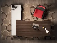 Scrivania direzionale in legno Ufficio completo rhea  Flycom a prezzi outlet