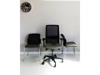 Sedia operativa in ecopelle Hello rete + 2 sedie visitatore Las mobili con forte sconto