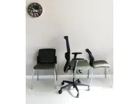 Sedia operativa in ecopelle Hello rete + 2 sedie visitatore Las mobili con forte sconto