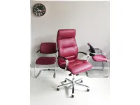 Sedia operativa modello Tris sedie: formen direzionale + 2 sedie visitatore sistema slitta Las mobili in OFFERTA OUTLET