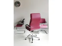 Sedia operativa modello Tris sedie: formen direzionale + 2 sedie visitatore sistema slitta Las mobili in OFFERTA OUTLET
