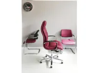 Sedia operativa modello Tris sedie: formen direzionale + 2 sedie visitatore sistema slitta Las mobili in OFFERTA OUTLET