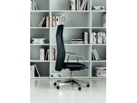 Sedia operativa in ecopelle Athena direzionale + 2 sedie slitta Las mobili con forte sconto