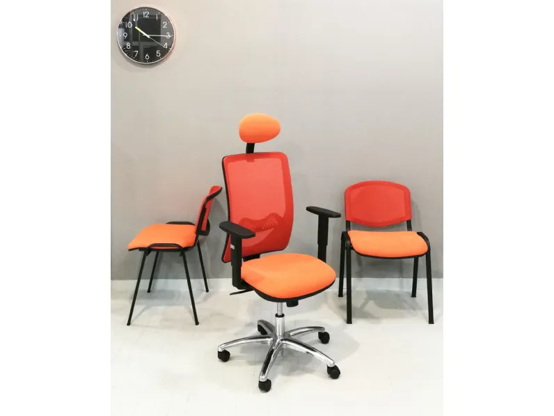 Sedia da ufficio Operativa ergonomica qtre + 2 sedie attesa  in altro Collezione esclusiva in Offerta Outlet