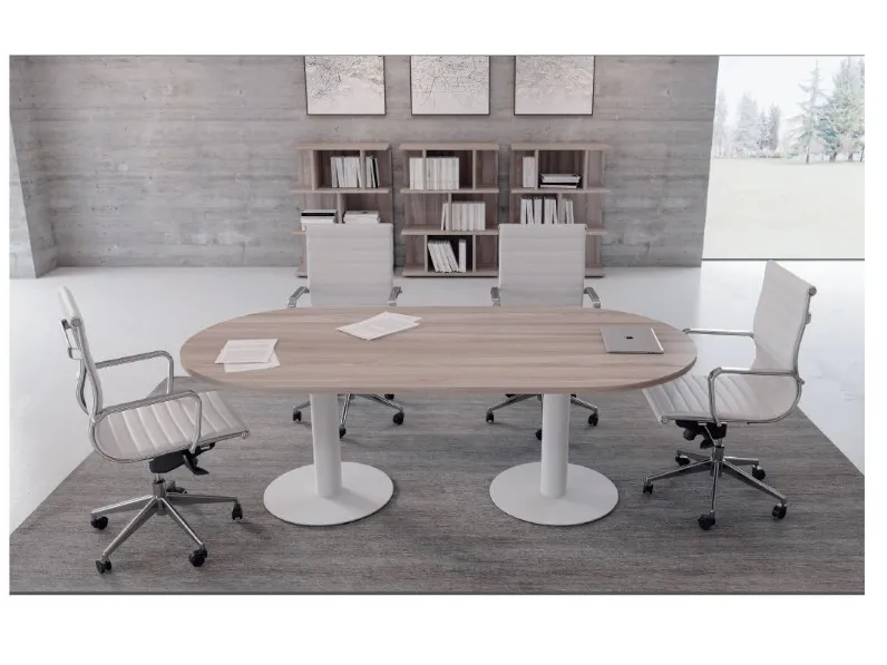 Tavolo riunione modello Plano round  Flycom in OFFERTA OUTLET