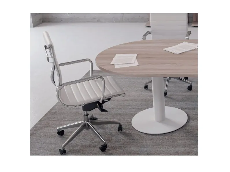 Tavolo riunione modello Plano round  Flycom in OFFERTA OUTLET